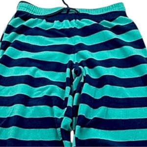 Youth Cat Jack Pajama Pants L 12 14 Teal Navy Stripe Fleece Lounge Sleepwear